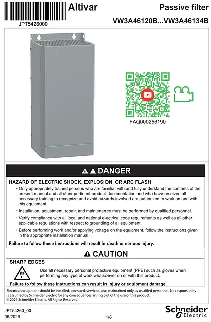 schneider施耐德Instruction sheet - Passive filters